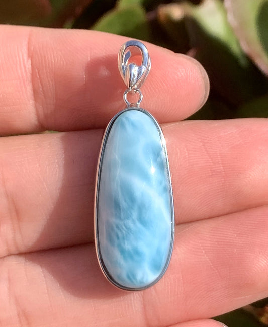 AAA Natural Authentic Dominican Larimar Pendant,Gems Jewelry,Gems Pendant,Crystal Pendant,ET644