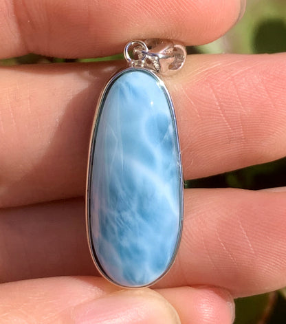 AAA Natural Authentic Dominican Larimar Pendant,Gems Jewelry,Gems Pendant,Crystal Pendant,ET644