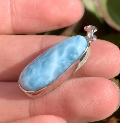AAA Natural Authentic Dominican Larimar Pendant,Gems Jewelry,Gems Pendant,Crystal Pendant,ET644
