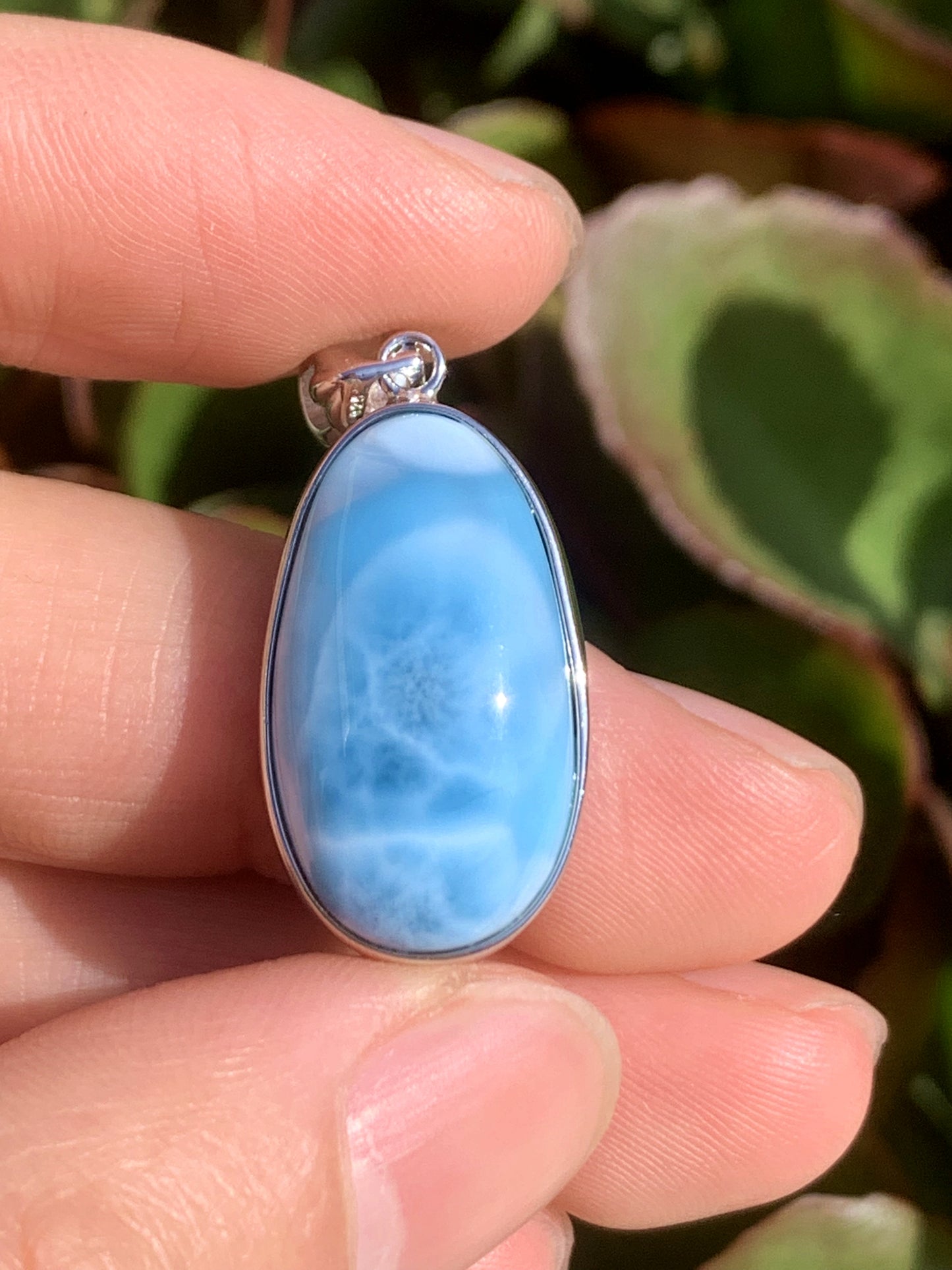 AAA+ Natural Authentic Dominican Larimar Pendant,Gems Jewelry,Gems Pendant,Crystal Pendant ET721