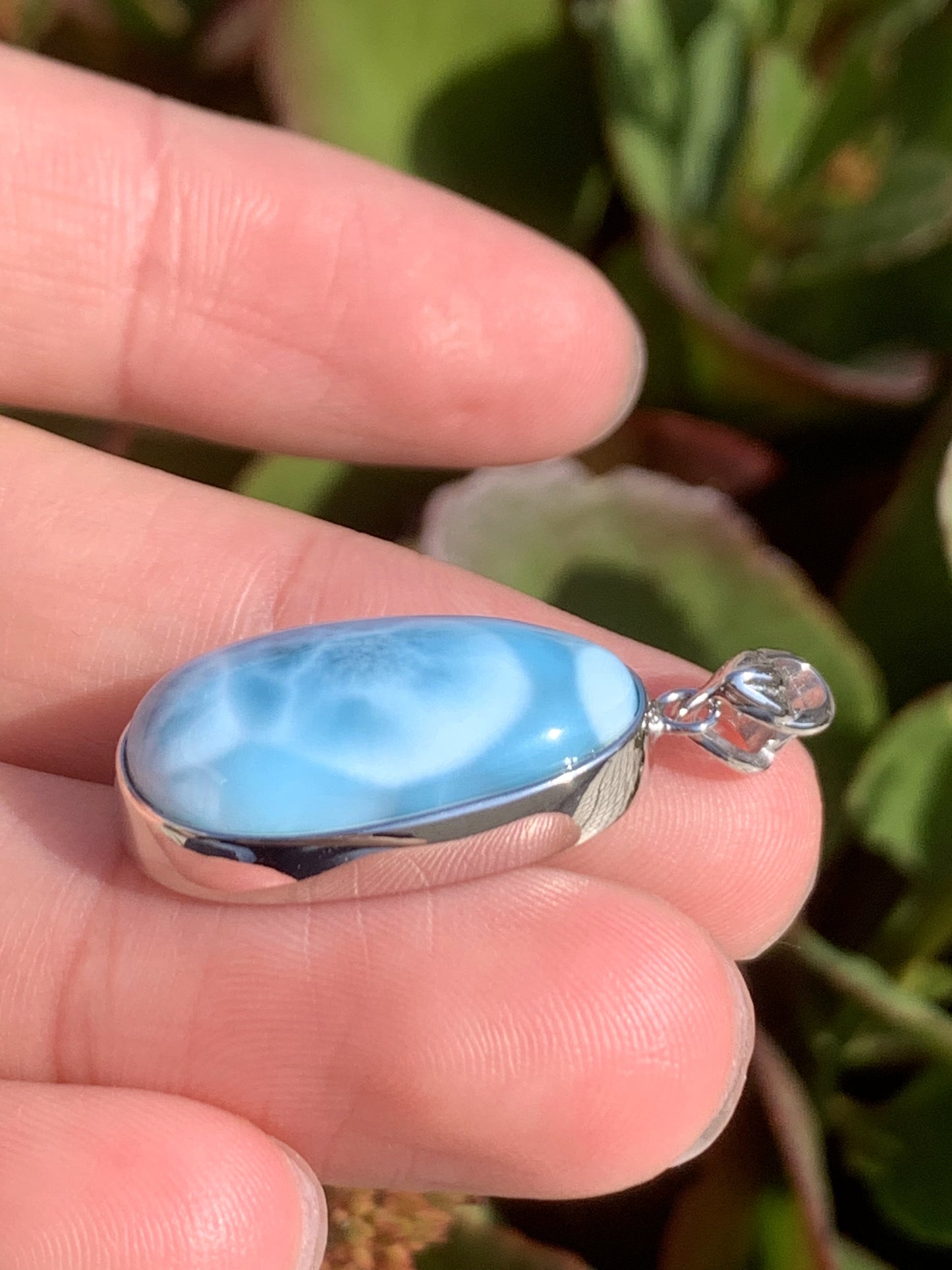 AAA+ Natural Authentic Dominican Larimar Pendant,Gems Jewelry,Gems Pendant,Crystal Pendant ET721