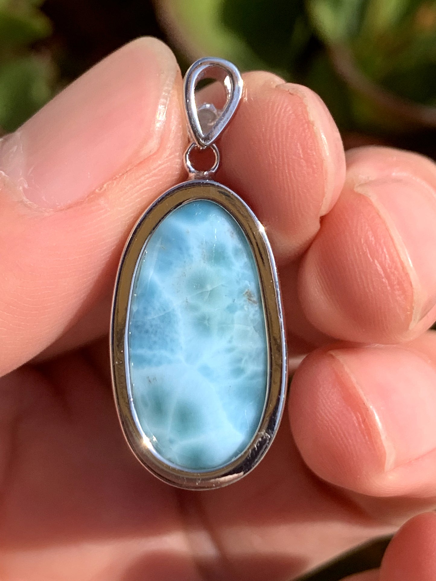 AAA+ Natural Authentic Dominican Larimar Pendant,Gems Jewelry,Gems Pendant,Crystal Pendant ET721