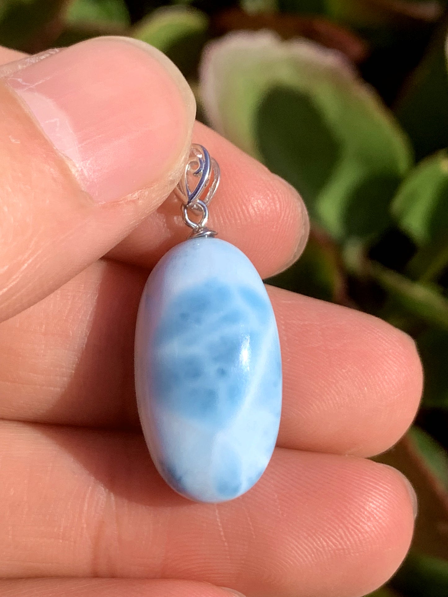 AAA Natural Authentic Dominican Larimar Pendant,Gems Jewelry,Gems Pendant,Crystal Pendant ET723