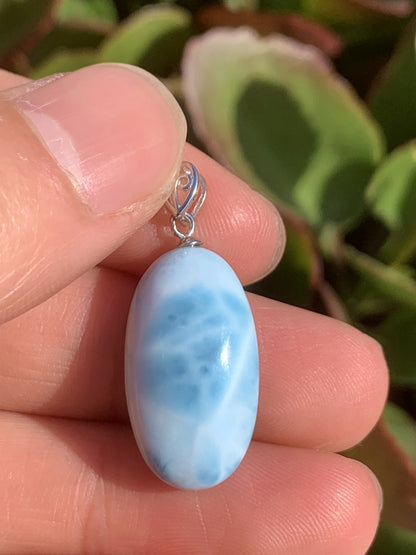 AAA Natural Authentic Dominican Larimar Pendant,Gems Jewelry,Gems Pendant,Crystal Pendant ET723