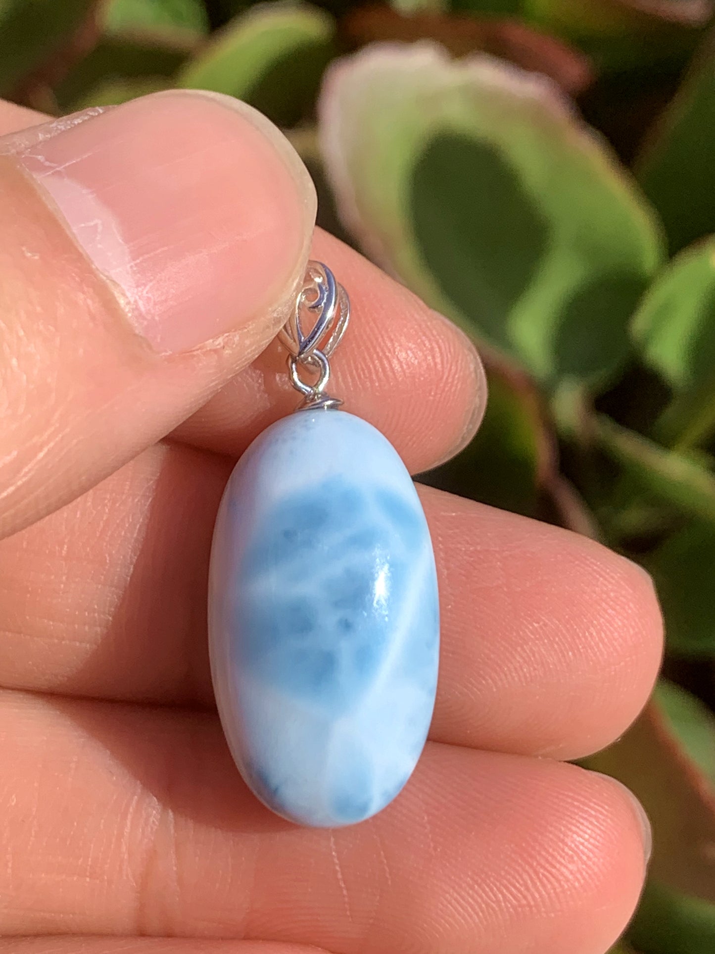 AAA Natural Authentic Dominican Larimar Pendant,Gems Jewelry,Gems Pendant,Crystal Pendant ET723