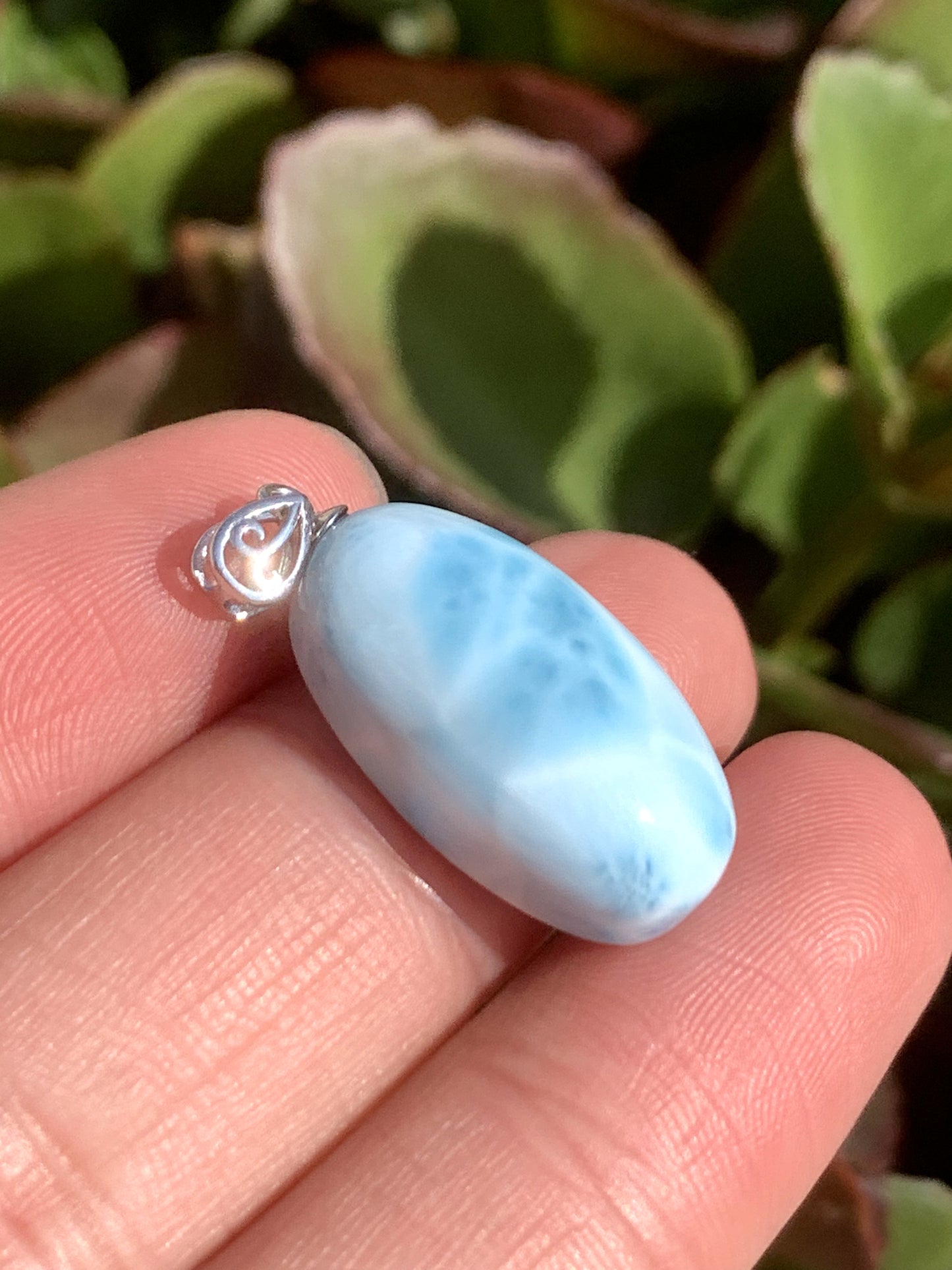 AAA Natural Authentic Dominican Larimar Pendant,Gems Jewelry,Gems Pendant,Crystal Pendant ET723