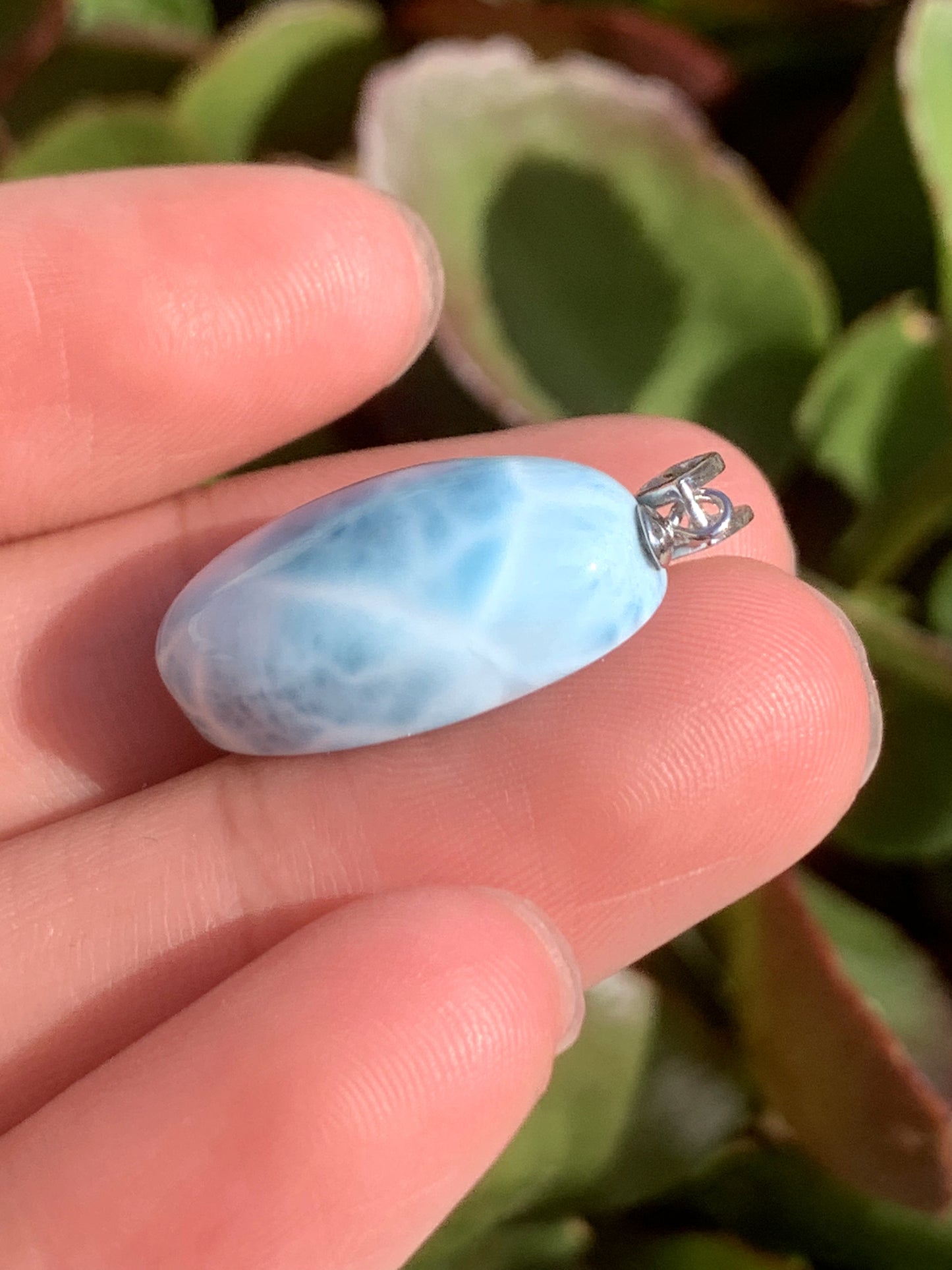 AAA Natural Authentic Dominican Larimar Pendant,Gems Jewelry,Gems Pendant,Crystal Pendant ET723