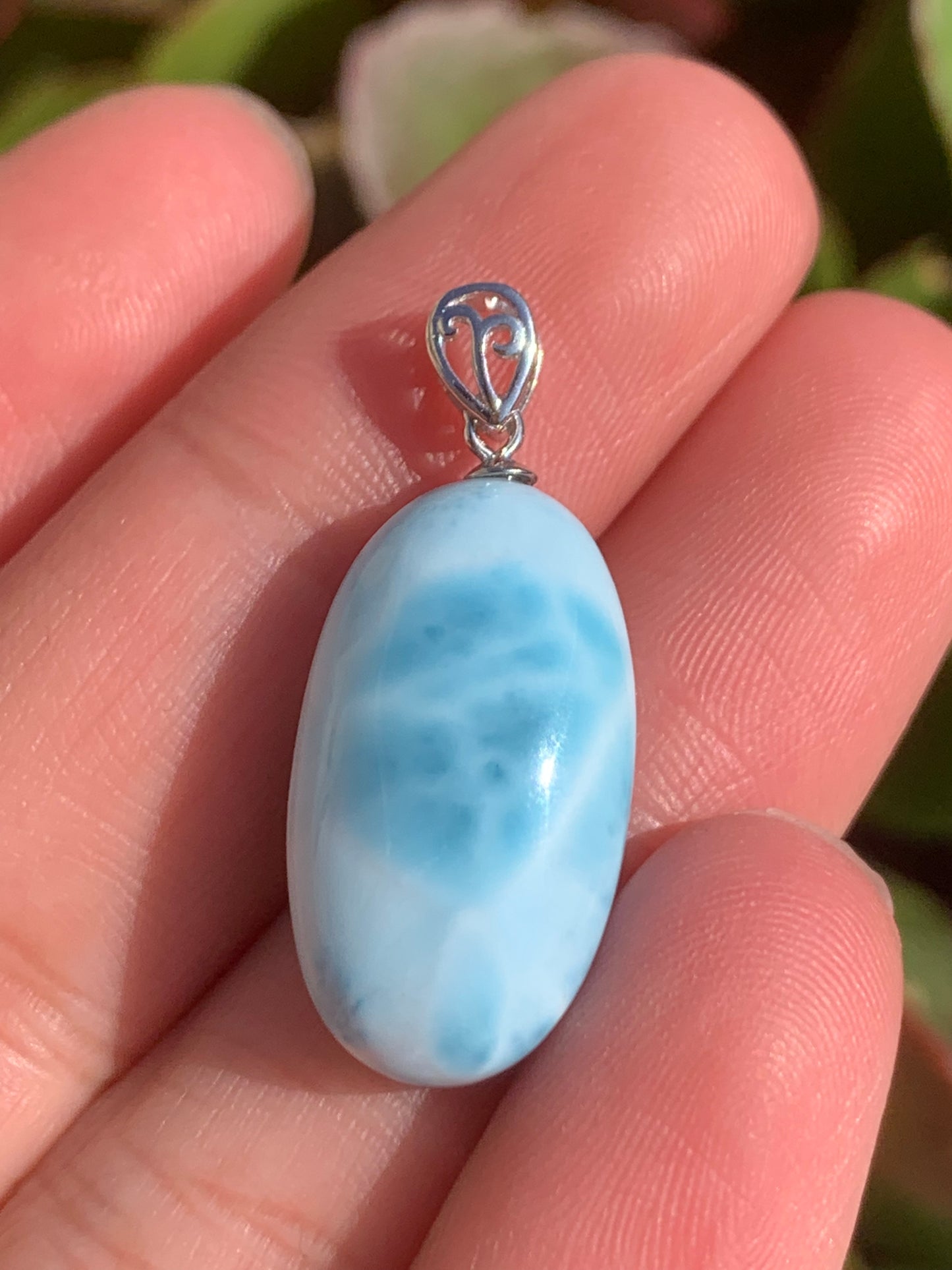 AAA Natural Authentic Dominican Larimar Pendant,Gems Jewelry,Gems Pendant,Crystal Pendant ET723