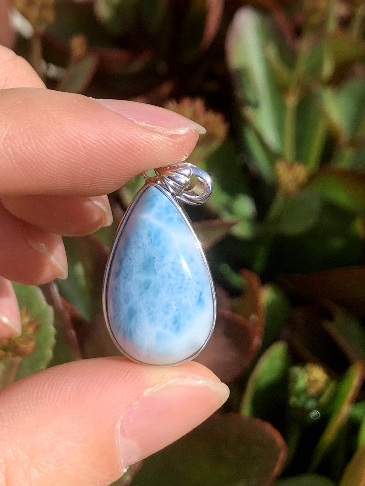 AAA Natural Authentic Dominican Larimar Pendant,Gems Jewelry,Gems Pendant,Crystal Pendant ET728