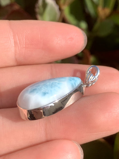 AAA Natural Authentic Dominican Larimar Pendant,Gems Jewelry,Gems Pendant,Crystal Pendant ET728