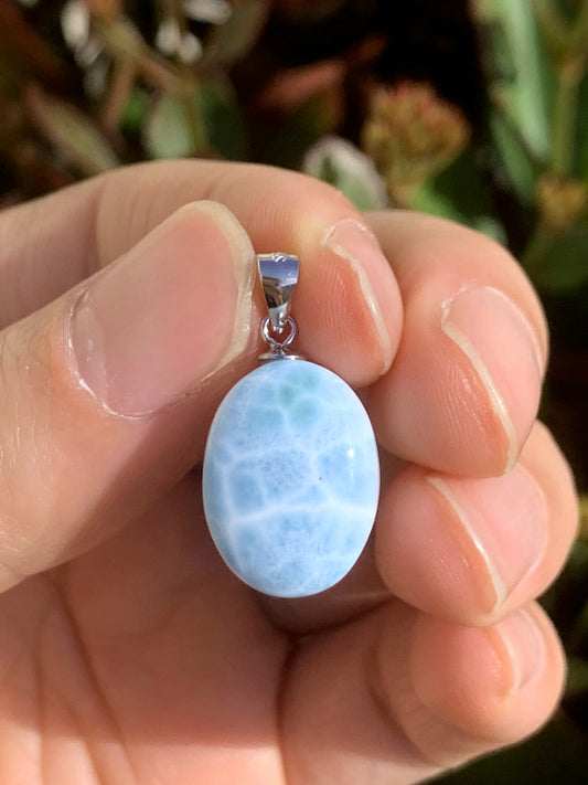 AAA Natural Authentic Dominican Larimar Pendant,Gems Jewelry,Gems Pendant,Crystal Pendant ET730