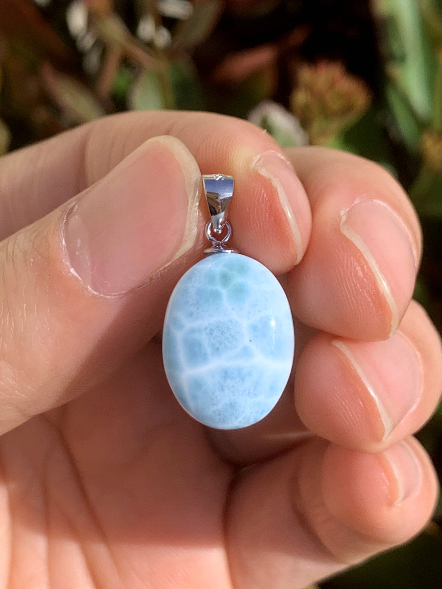 AAA Natural Authentic Dominican Larimar Pendant,Gems Jewelry,Gems Pendant,Crystal Pendant ET730