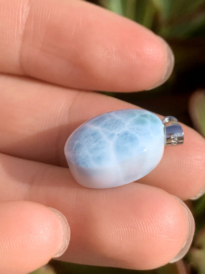 AAA Natural Authentic Dominican Larimar Pendant,Gems Jewelry,Gems Pendant,Crystal Pendant ET730