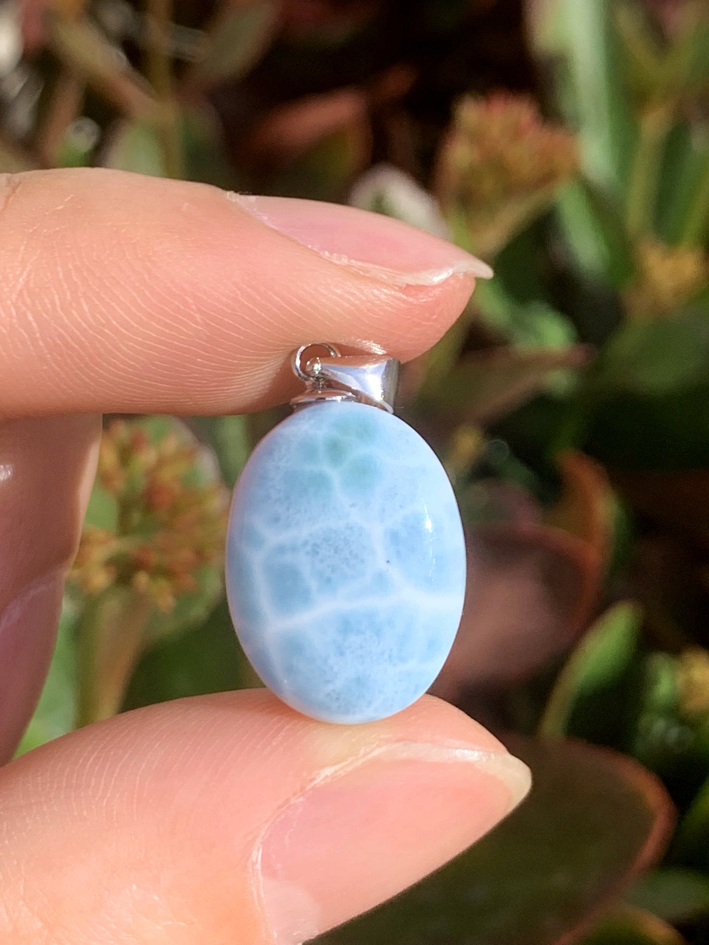 AAA Natural Authentic Dominican Larimar Pendant,Gems Jewelry,Gems Pendant,Crystal Pendant ET730