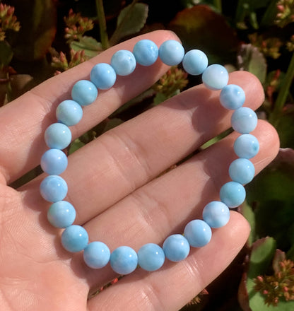 Larimar,AAA Natural Authentic Dominican Larimar Bracelect,Gems Bracelect,Crystal Bracelet,8mm Bracelect ET284