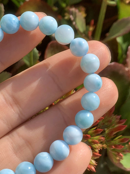 Larimar,AAA Natural Authentic Dominican Larimar Bracelect,Gems Bracelect,Crystal Bracelet,8mm Bracelect ET284