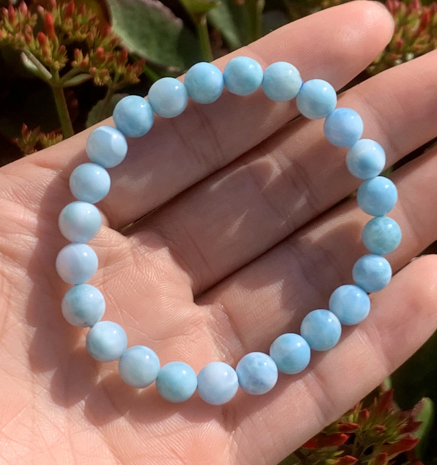 Larimar,AAA Natural Authentic Dominican Larimar Bracelect,Gems Bracelect,Crystal Bracelet,8mm Bracelect ET284