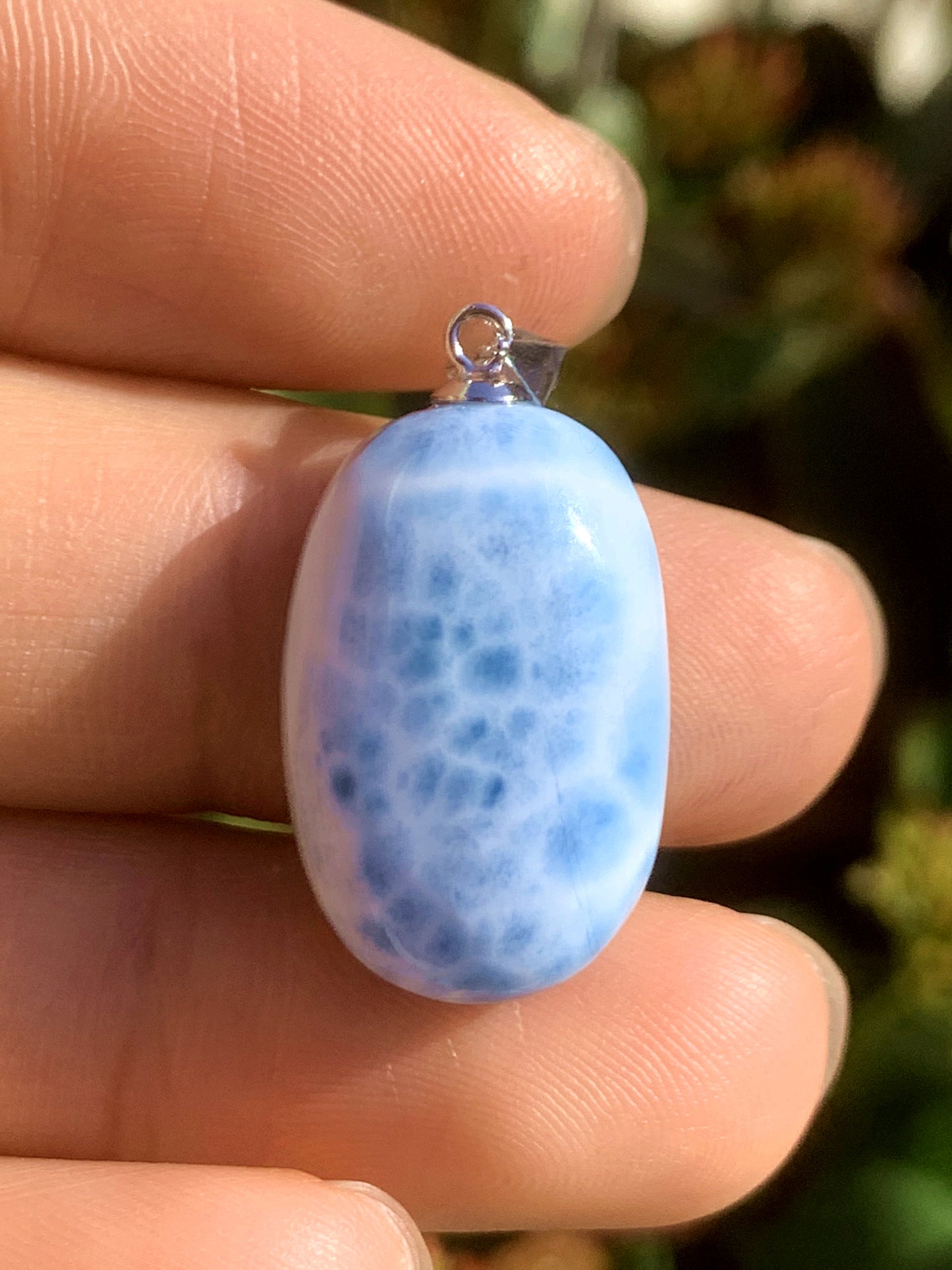 AAA+ Natural Authentic Dominican Larimar Pendant,Gems Jewelry,Gems Pendant,Crystal Pendant ET745