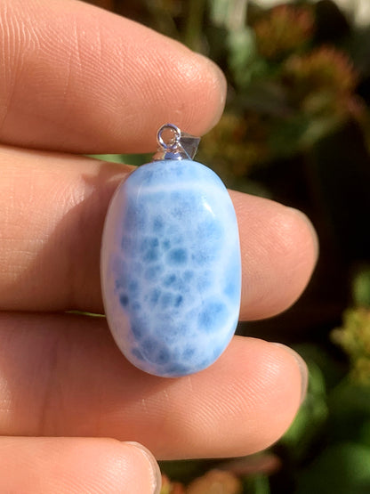 AAA+ Natural Authentic Dominican Larimar Pendant,Gems Jewelry,Gems Pendant,Crystal Pendant ET745