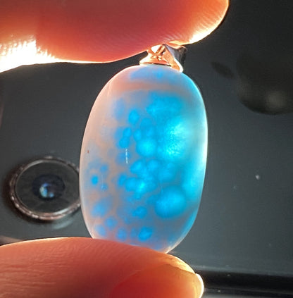 AAA+ Natural Authentic Dominican Larimar Pendant,Gems Jewelry,Gems Pendant,Crystal Pendant ET745