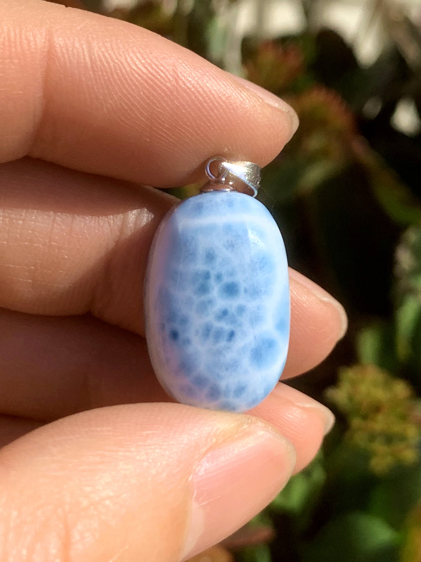 AAA+ Natural Authentic Dominican Larimar Pendant,Gems Jewelry,Gems Pendant,Crystal Pendant ET745