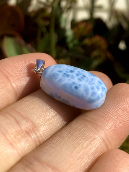 AAA+ Natural Authentic Dominican Larimar Pendant,Gems Jewelry,Gems Pendant,Crystal Pendant ET745