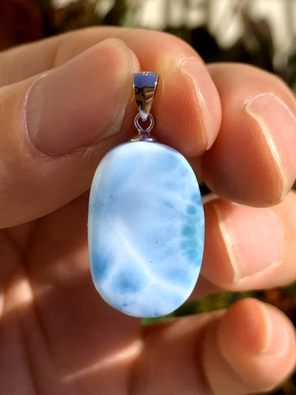 AAA+ Natural Authentic Dominican Larimar Pendant,Gems Jewelry,Gems Pendant,Crystal Pendant ET745