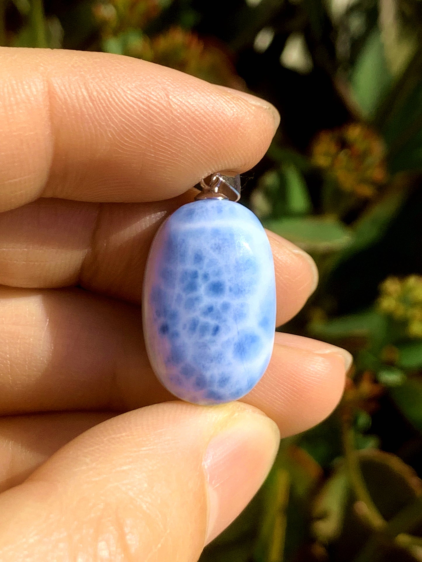 AAA+ Natural Authentic Dominican Larimar Pendant,Gems Jewelry,Gems Pendant,Crystal Pendant ET745