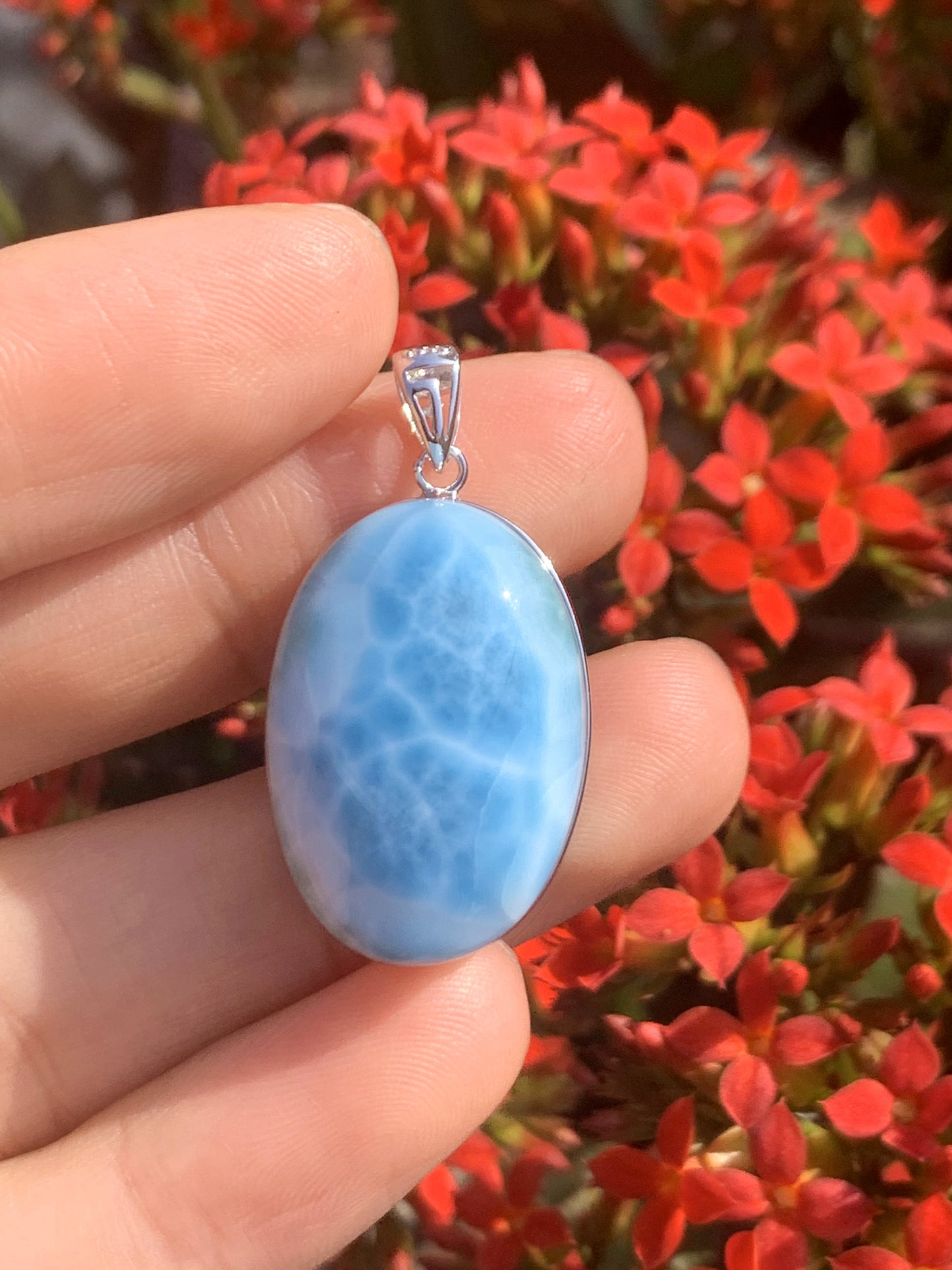 AAA+ Natural Authentic Dominican Larimar Pendant,Gems Jewelry,Gems Pendant,Crystal Pendant ET749