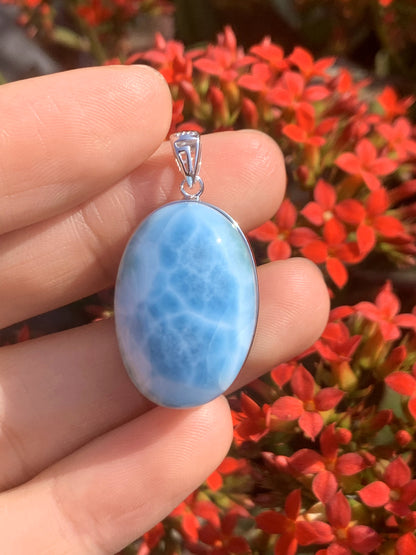 AAA+ Natural Authentic Dominican Larimar Pendant,Gems Jewelry,Gems Pendant,Crystal Pendant ET749