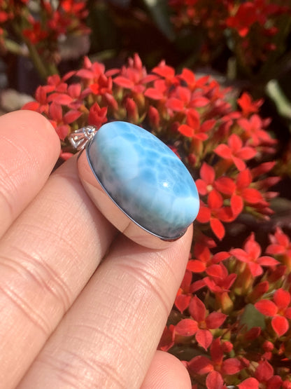 AAA+ Natural Authentic Dominican Larimar Pendant,Gems Jewelry,Gems Pendant,Crystal Pendant ET749