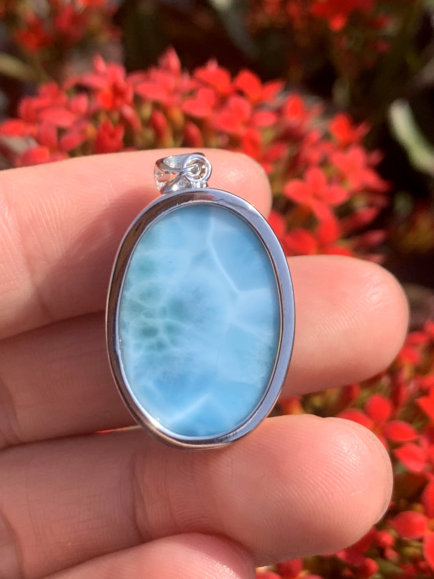 AAA+ Natural Authentic Dominican Larimar Pendant,Gems Jewelry,Gems Pendant,Crystal Pendant ET749