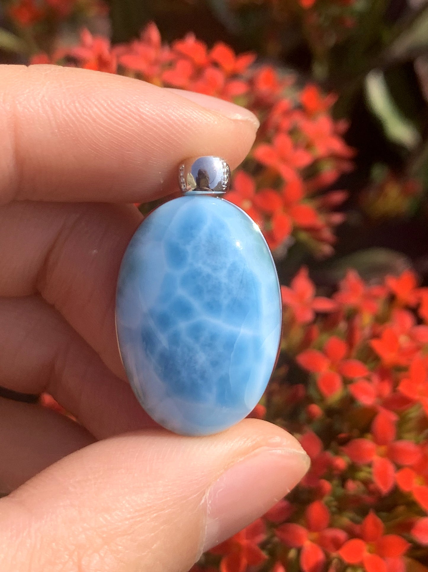 AAA+ Natural Authentic Dominican Larimar Pendant,Gems Jewelry,Gems Pendant,Crystal Pendant ET749