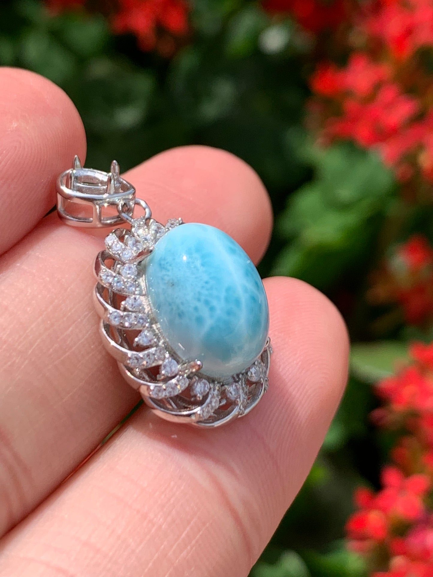 AAA Natural Authentic Dominican Larimar Pendant,Gems Jewelry,Gems Pendant,Crystal Pendant ET768