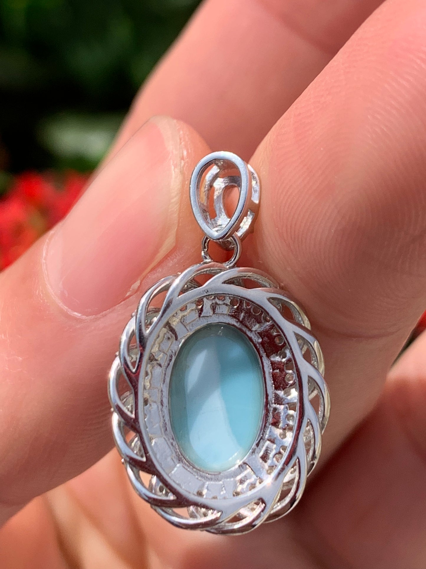 AAA Natural Authentic Dominican Larimar Pendant,Gems Jewelry,Gems Pendant,Crystal Pendant ET768