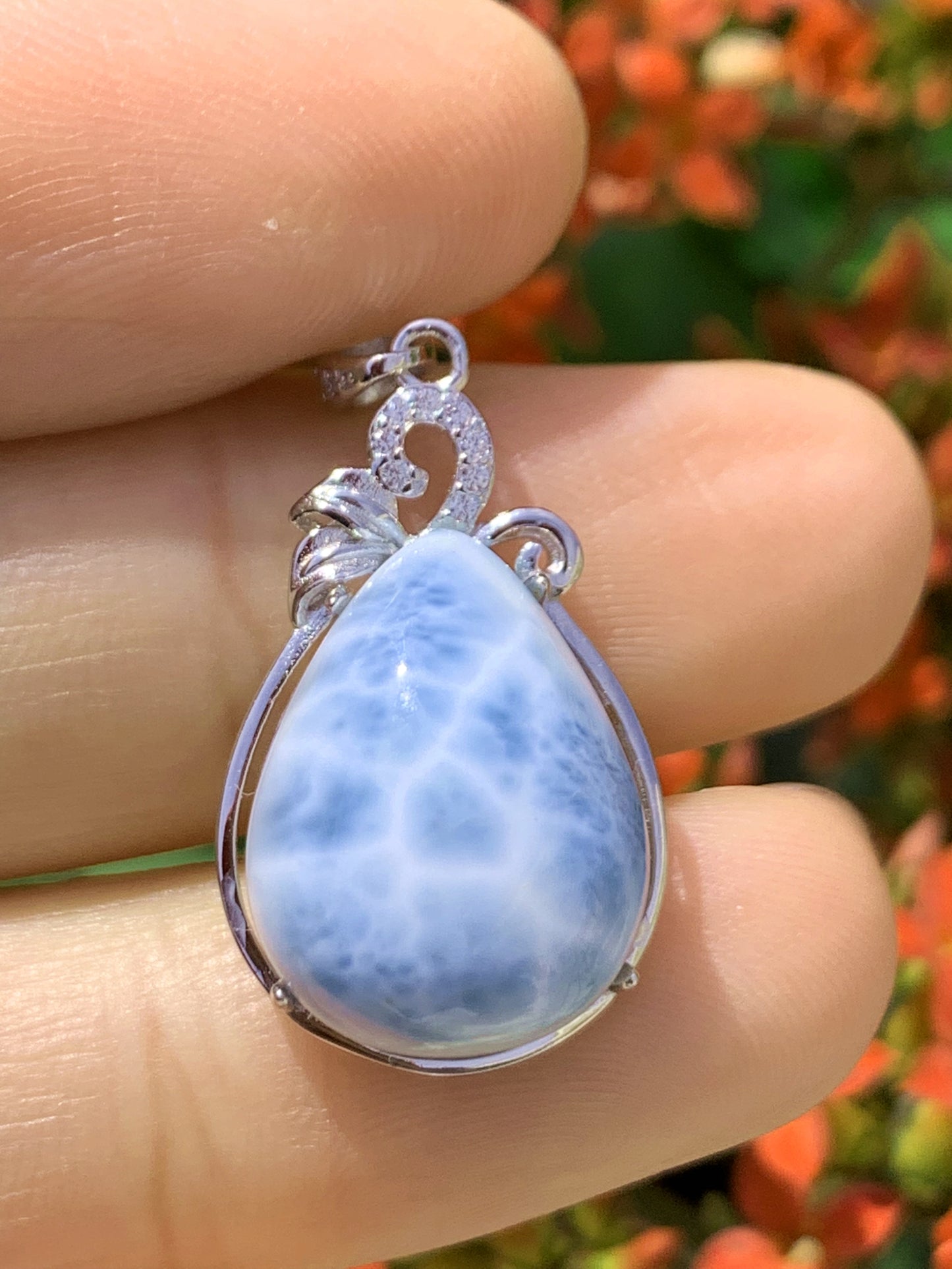 AAAA Natural Authentic Dominican Larimar Pendant,Gems Jewelry,Gems Pendant,Crystal Pendant ET772