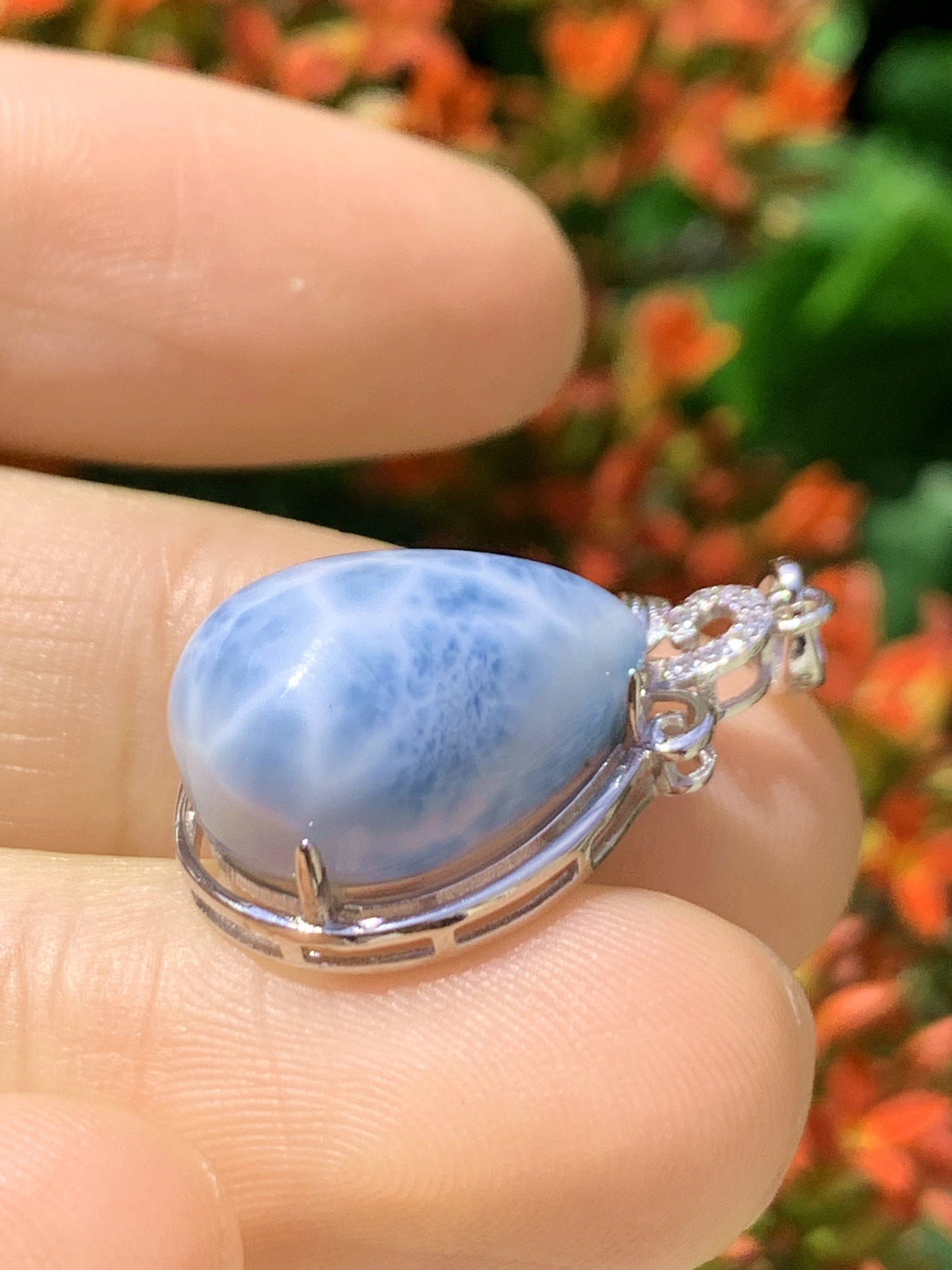 AAAA Natural Authentic Dominican Larimar Pendant,Gems Jewelry,Gems Pendant,Crystal Pendant ET772