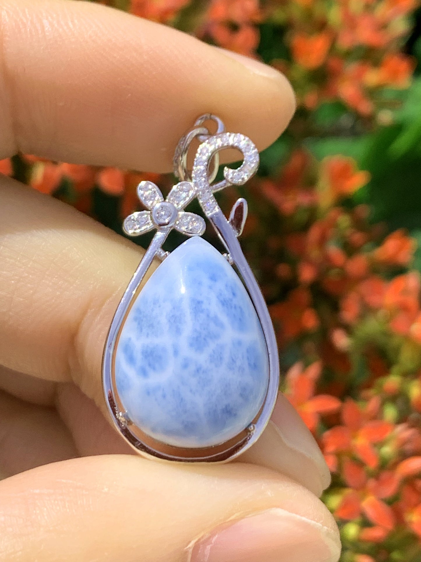 AAAA Natural Authentic Dominican Larimar Pendant,Gems Jewelry,Gems Pendant,Crystal Pendant ET773