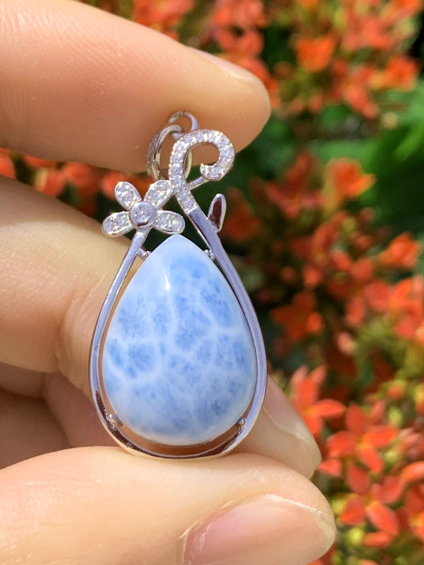 AAAA Natural Authentic Dominican Larimar Pendant,Gems Jewelry,Gems Pendant,Crystal Pendant ET773