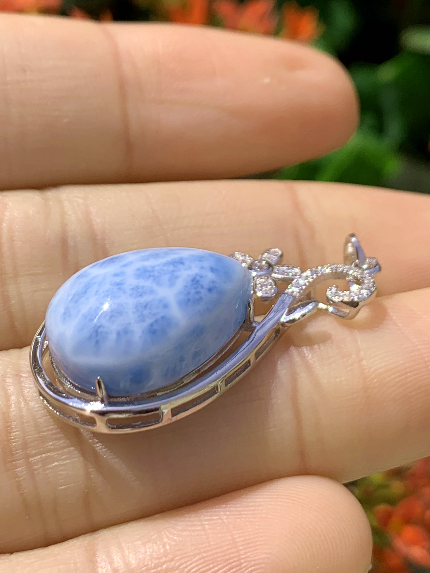 AAAA Natural Authentic Dominican Larimar Pendant,Gems Jewelry,Gems Pendant,Crystal Pendant ET773