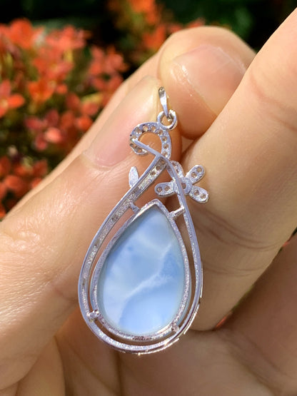 AAAA Natural Authentic Dominican Larimar Pendant,Gems Jewelry,Gems Pendant,Crystal Pendant ET773