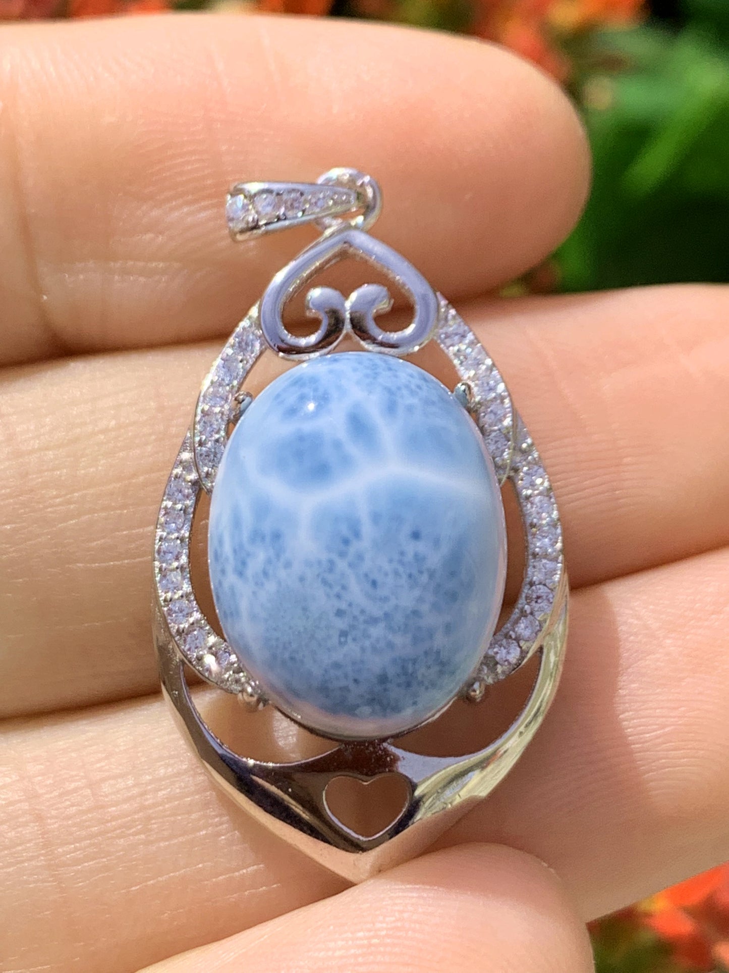 AAA+ Natural Authentic Dominican Larimar Pendant,Gems Jewelry,Gems Pendant,Crystal Pendant ET774