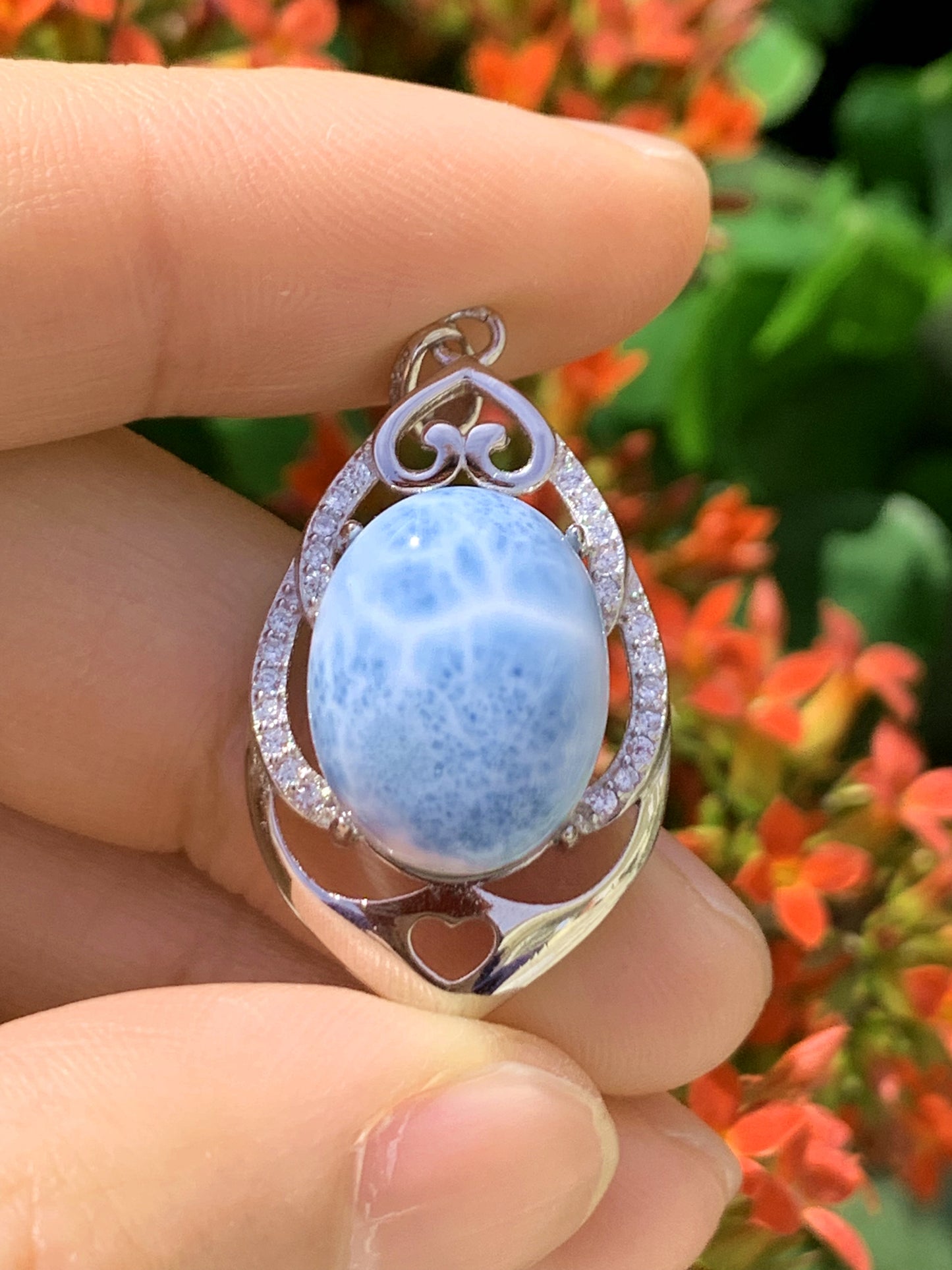 AAA+ Natural Authentic Dominican Larimar Pendant,Gems Jewelry,Gems Pendant,Crystal Pendant ET774