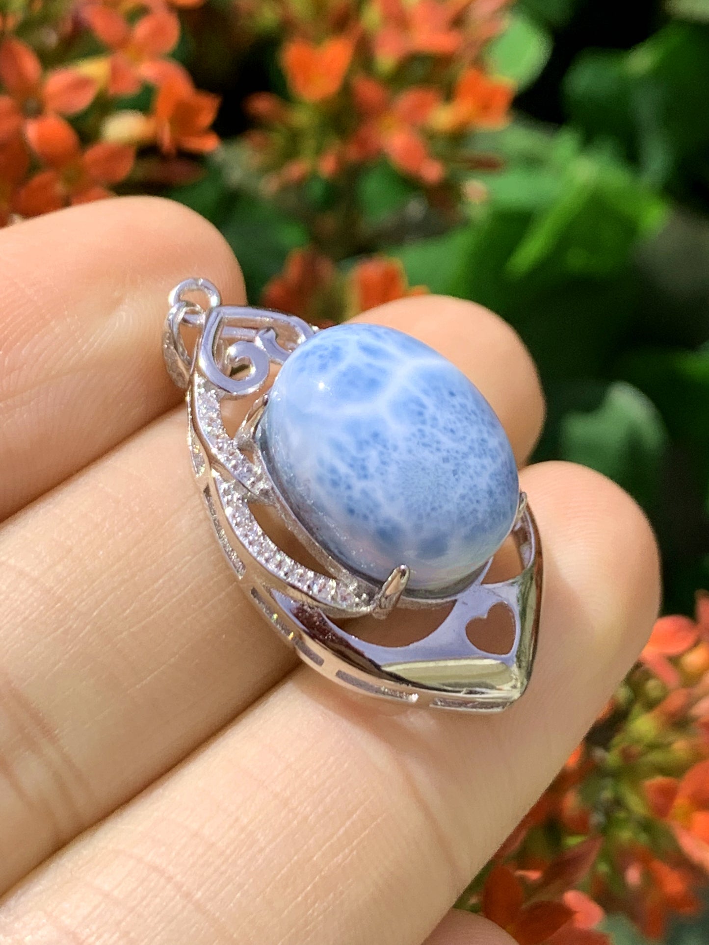 AAA+ Natural Authentic Dominican Larimar Pendant,Gems Jewelry,Gems Pendant,Crystal Pendant ET774