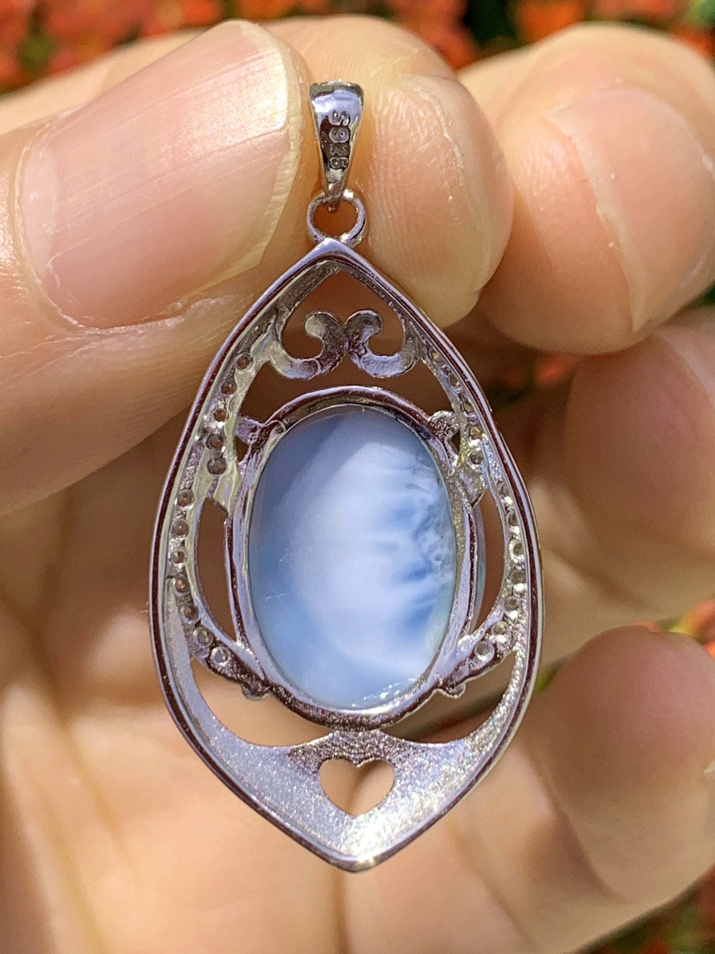 AAA+ Natural Authentic Dominican Larimar Pendant,Gems Jewelry,Gems Pendant,Crystal Pendant ET774