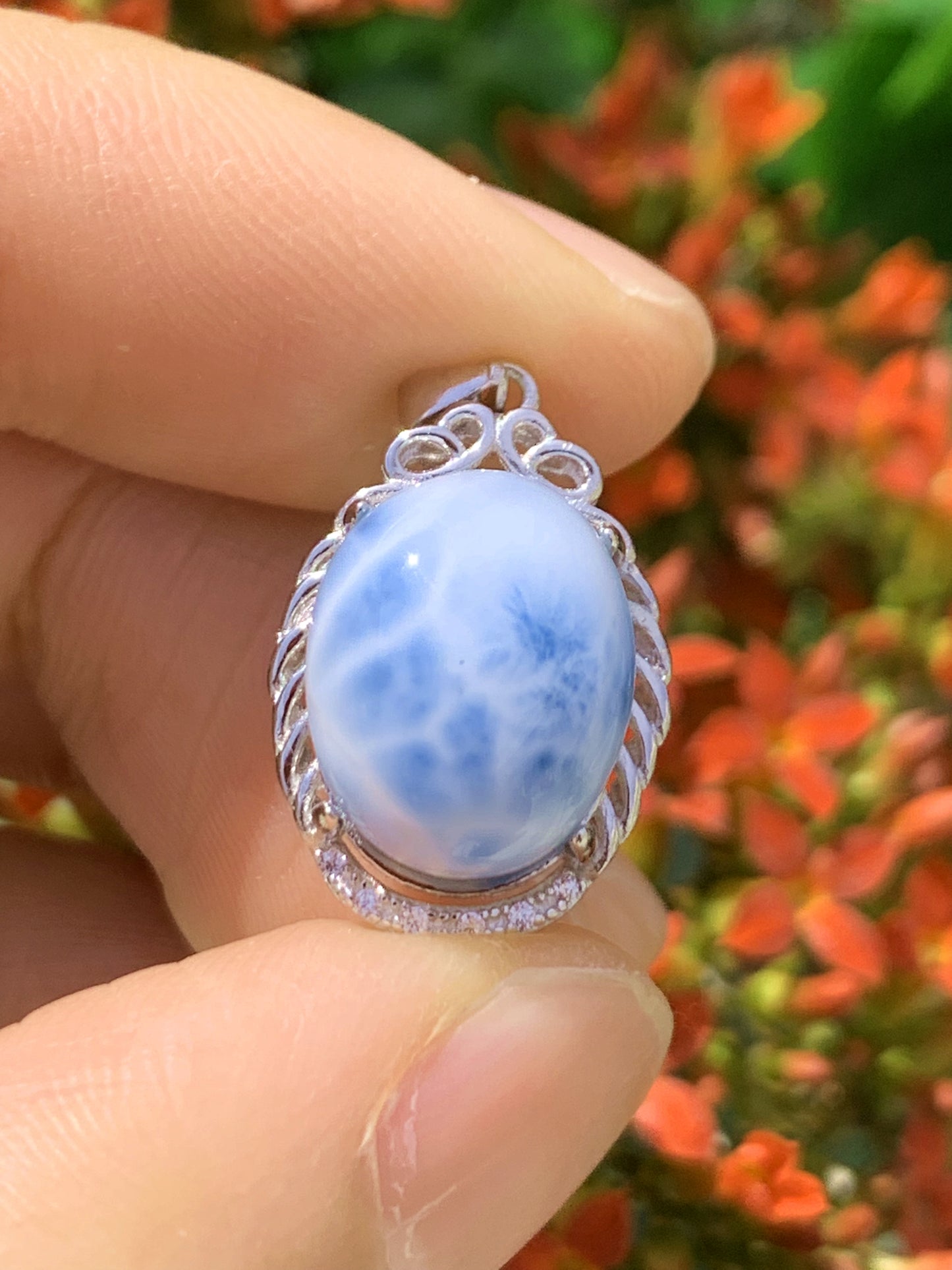 AAA+ Natural Authentic Dominican Larimar Pendant,Gems Jewelry,Gems Pendant,Crystal Pendant ET775