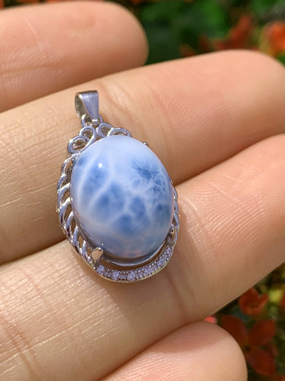 AAA+ Natural Authentic Dominican Larimar Pendant,Gems Jewelry,Gems Pendant,Crystal Pendant ET775