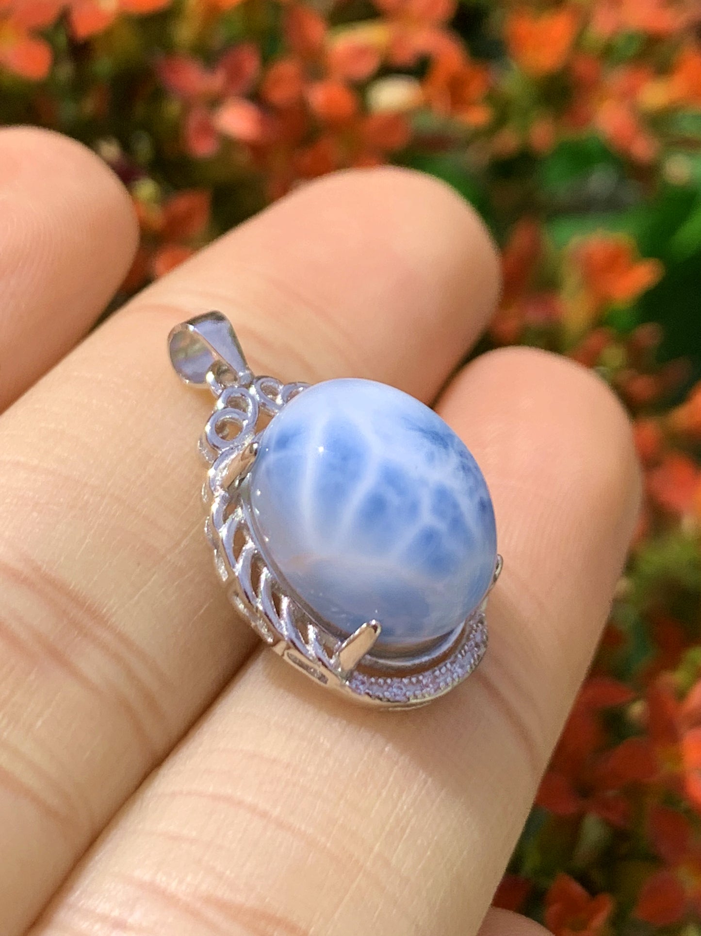 AAA+ Natural Authentic Dominican Larimar Pendant,Gems Jewelry,Gems Pendant,Crystal Pendant ET775