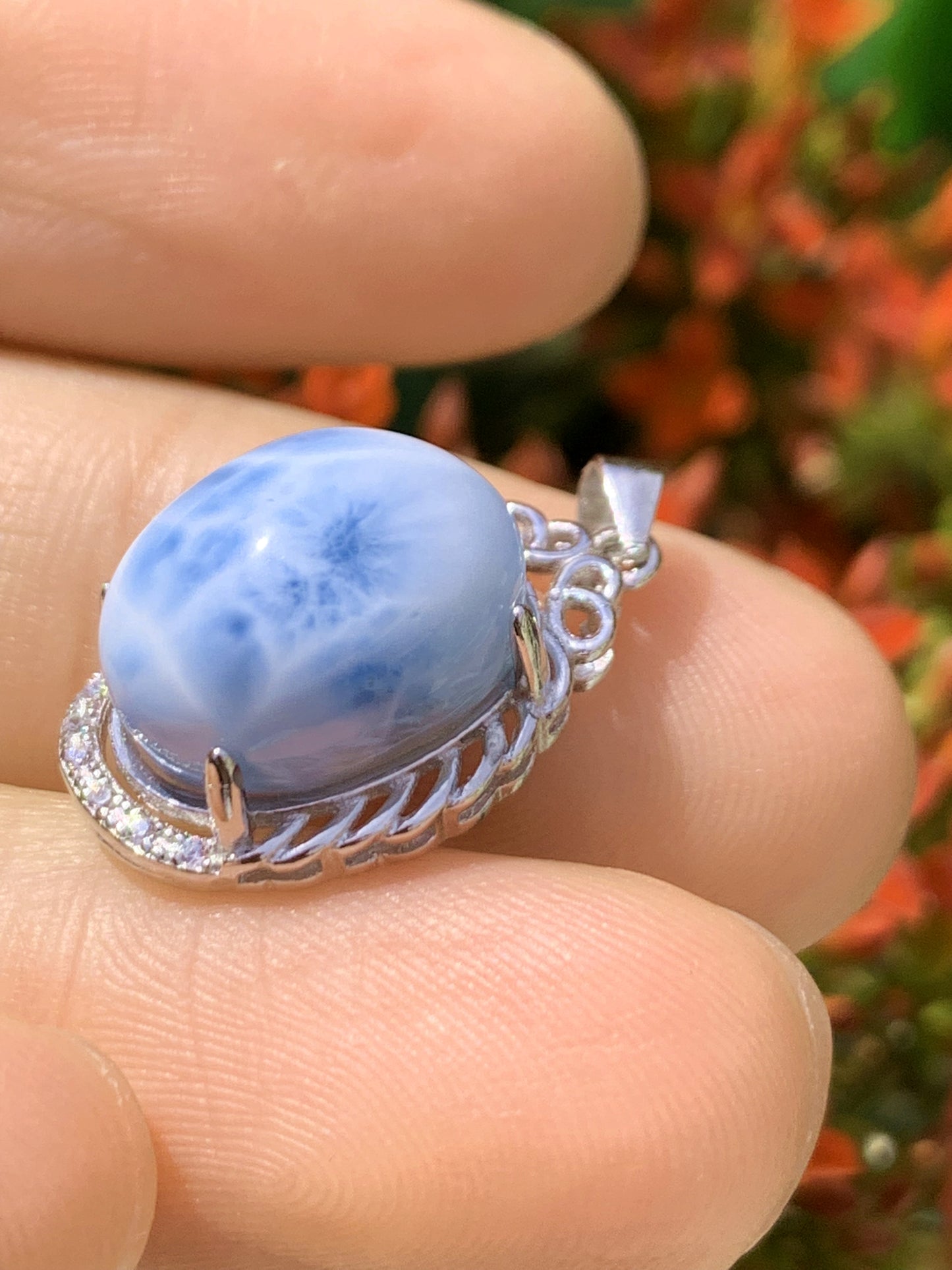 AAA+ Natural Authentic Dominican Larimar Pendant,Gems Jewelry,Gems Pendant,Crystal Pendant ET775