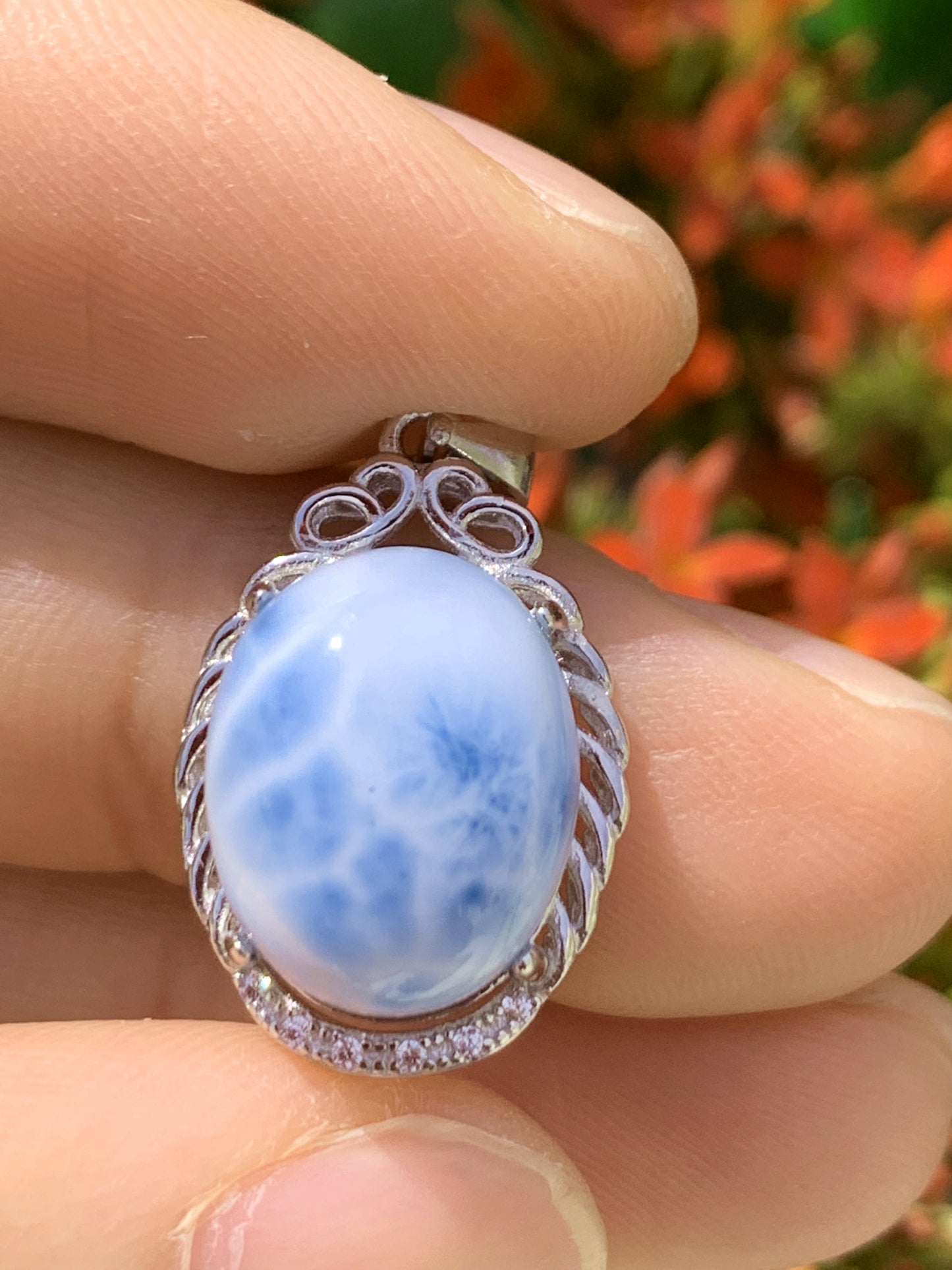 AAA+ Natural Authentic Dominican Larimar Pendant,Gems Jewelry,Gems Pendant,Crystal Pendant ET775